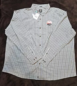 DICKIES Men Big & Tall Blue Flex Plaid Collared Long Sleeve Button-Up Shirt 3XL - Picture 1 of 7