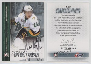 2014 ITG Draft Prospects Auto Silver Nicolas Aube-Kubel #A-NA2 Auto