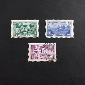 SVIZZERA 1914/ VEDUTE MONTI SVIZZERI, SERIE DI 3 VALORI USATI - Imagen 1 de 2