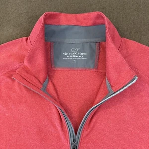 VINEYARD VINES Mens Lobster Reef Red Performance 1/2 Zip Flagler Pullover XL - Picture 1 of 7