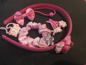 Girls Hair Accessories Gift Set Pink Headband  Clips Bobbles 6 Pieces - Picture 1 of 8