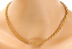 41.25 Carat Natural Citrine 14K Solid Yellow Gold Diamond Necklace