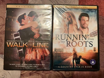 Walk the Line DVD & Running From My Roots Country Music DVD Duo New Sealed DVDs - Image 1 of 4