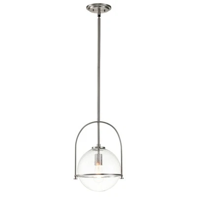 Lampada A Sospensione Cucina E27 D: 28,9 Cm Rotonda Metallo Vetro Sfera Paralume - Immagine 1 di 4