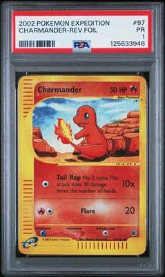 PSA 1 2002 Expedition Charmander Reverse Holo Foil 97/165 WOTC Pokemon - Image 1 of 2