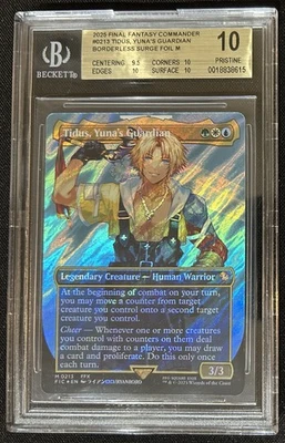 BGS Pristine 10 Tidus, Yuna's Guardian 213 Surge Foil Final Fantasy MTG - Image 1 of 2