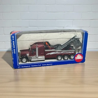 Camión de avería Siku escala 1:55 2711 diecast Freightliner/remolque NRFB Foto 1 de 4