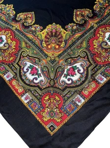 I Feel Very Chantilly Today 100% Acrylic Paisley Floral Scarf Wrap Shawl Japan - Picture 1 of 3