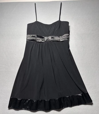 Mini Vestido Corto Taboo Negro Talla 3X Lazo Correa de Espagueti Hecho en EE. UU. Y2K Caprichos Foto 1 de 4