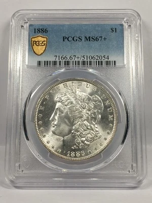 1886 MORGAN SILVER DOLLAR PCGS MS67+ 07XXXB25 - Image 1 of 4