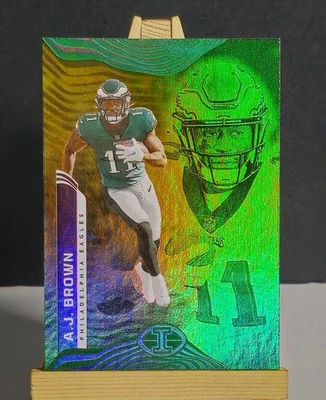 2022 Illusions #81 AJ Brown EMERALD TROPHY COLLECTION Eagles Football Card - Image 1 of 2