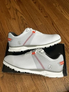 Size 9.5 - Men’s FootJoy Men's Pro SL Sport 53853 White Orange 53853 Golf Cleats - Picture 1 of 7