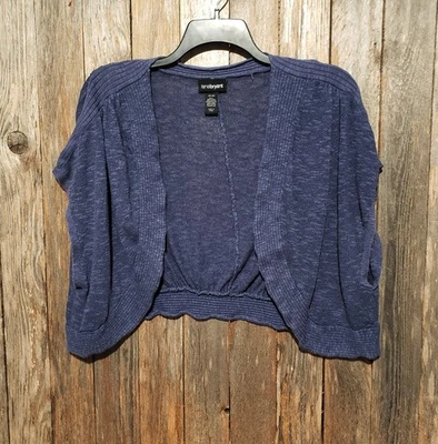 Cárdigan para mujer Lane Bryant 22 24 azul mezcla de lino bolero manga corta Foto 1 de 4