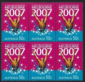 2007 Australia SG# 2767 FINA Swimming World Championships block of 6 mint MUH - Picture 1 of 1