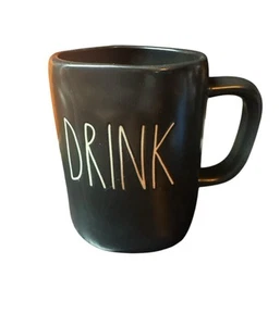 Rae Dunn Artisan Black Ceramic “DRINK” Coffee Tea Mug - Picture 1 of 2