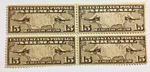 1926 Airmail Stamps SC# C8 Bi-planes Delivery 15 Cent -Block Of 4 MNH VF/XF - Picture 1 of 4