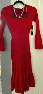 NWT Cable Knit Round Neck Sweater Dress - Long Sleeve, Knee Length, Slim Fit (L) - Picture 1 of 5
