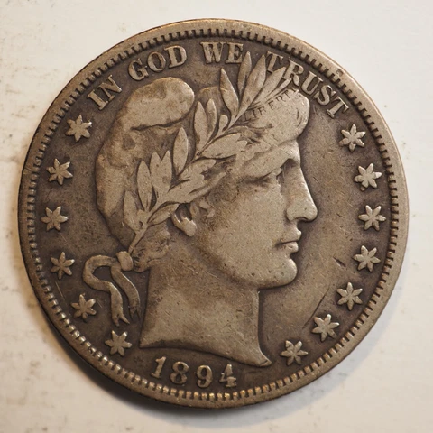 1894 P   BARBER HALF DOLLAR ***NICE COIN!***  FREE SHIPPING! A3636 Cover