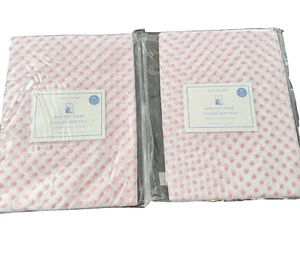 Set 2 Pottery Barn Vorhang Paneele Punkte rosa durchsichtig 84" Stange Tasche Baumwolle Voile - Bild 1 von 5