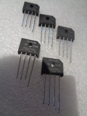 VISHAY GI KBU4G 4A 400V Bridge Rectifier 4PIN SIP X5 RECTIFIERS PER SALE - Image 1 of 3