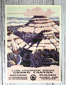 Grand Canyon National Park Arizona WPA Travel Poster Postcard - Picture 1 of 4