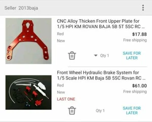 Front upper plate + hydraulic brake system for HPI baja 5b 5t 5SC Rovan KM - Picture 1 of 2