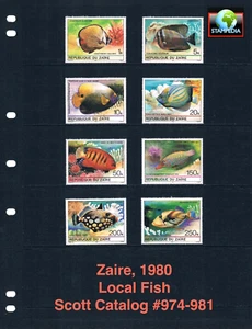 $7.15 Scott Value - 1980 ZAIRE CONGO Fish African Marine Life CV MNH NH UMM - Picture 1 of 4