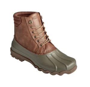 NIB MEN'S SPERRY STS23429 AVENUE DUCK SYNTHATIC TAN/OLIVE BOOT - Picture 1 of 4