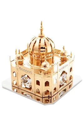 RÉPLICA DE MAUSOLEO TAJ MAHAL CHAPADO EN ORO 24K DECORADA A MANO CON CRISTAL DE SWAROVSKI Foto 1 de 4