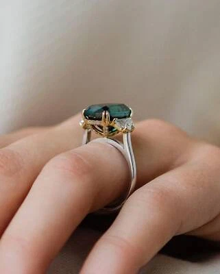 5 Ct Radiant Cut Moissanite Diamond Engagement Wedding Ring 925 Sterling Silver - Image 1 of 4