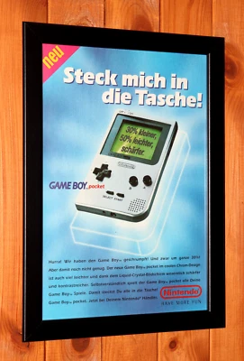 Nintendo GameBoy Pocket Vintage Small Werbeblatt Gerahmt Poster / Ad Page Framed - Bild 1 von 3