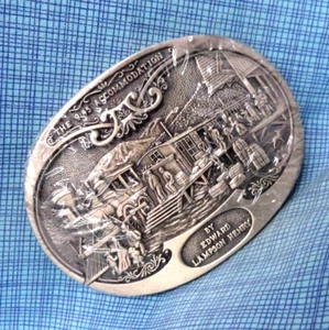 American Frontier The 9:45 Accommodation Belt Buckle Edward Henry Vtg ADM.QRT917 - Picture 1 of 11