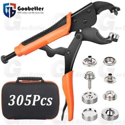 GOOBETTER Heavy Duty Snap Fastener Tool Kit Boat Cover, Metal Snaps, Canvas, Sewing ,Tarps