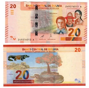 Bolivie BOLIVIA Billet 20 BOLIVIANOS 1986 (2024) P249 SERIE A Crocodile NEUF UNC - Imagen 1 de 1