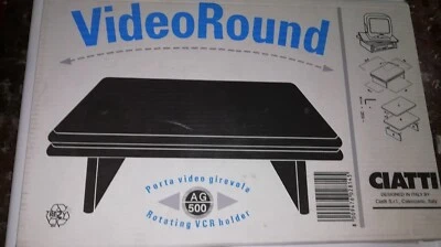 ALZATINA PORTA TV VIDEO DVD DECODER NERO CON BASE GIREVOLE CIATTI ARREDO ITALY - Immagine 1 di 4