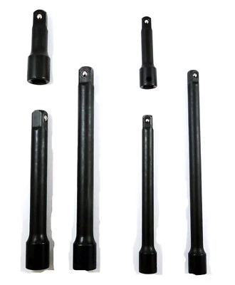 6pc AIR IMPACT EXTENSION BAR SOCKET WRENCH SET 3/8" & 1/2" DRIVE - Image 1 of 2