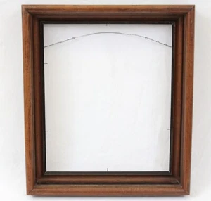 Antique Victorian Picture Frame 14x16 fits 11x13 Deep Walnut Wood Black Lined - Picture 1 of 17