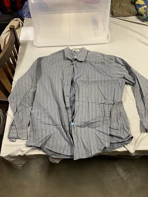 Geoffrey Beene 男式长袖纽扣标准版型衬衫条纹 2XL — 第 1/2 张图片