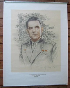 PÓSTER DE ASTRONAUTA RUSO KOMAROV de colección soviético - Imagen 1 de 1