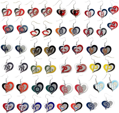 swirl heart earring dangle MLB PICK YOUR TEAM Cover