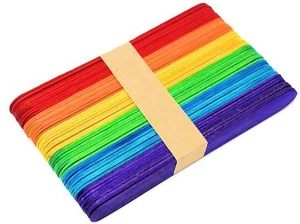 Multi COLOR Wooden Lolly Pop Craft QUALITY Sticks KIDS Play UK Art Work Projects - Picture 1 of 2