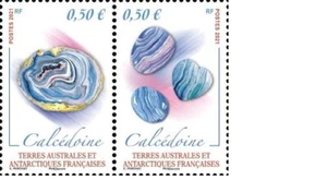 fsat 2021 taaf antarctic mineralies CALCEDOINE mineraux minerali mineralen 2v mnh - Bild 1 von 1