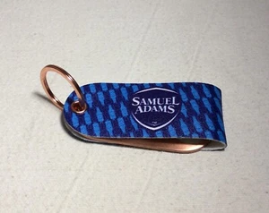 Blue SAMUEL ADAMS KEYCHAIN w/Copper Color Bottle Opener ~ NEW - Picture 1 of 5