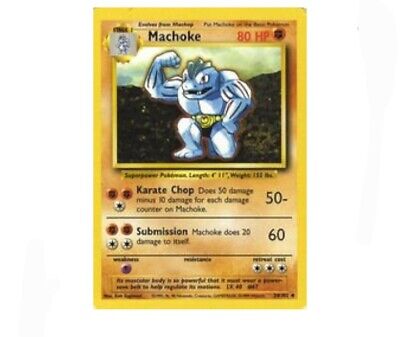 1995 1st Generation Machoke  Pokemon Card Near Mint Condition