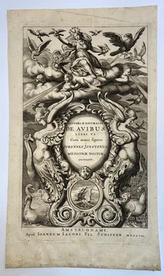 HISTORIAE NATURALIS DE AVIBUS-HISTORIA NATURAL DEL PÁJARO 1657 FRONTISPICIO ANTIGUO Foto 1 de 4