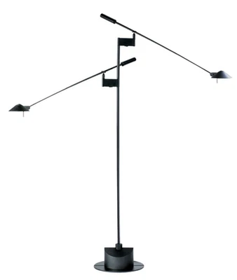 RARE MCM Floor Lamp, Sonneman Design Group - Feather - Dual Light - Black (READ) - Image 1 of 4