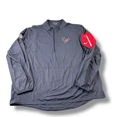 Chaqueta cortavientos Nike NFL On-Field Houston Texans 1/4 cremallera para hombre 2XL USADA EN EXCELENTE ESTADO rara Foto 1 de 4