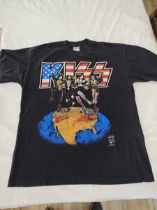 Vintage KISS Shirt Mens XL  Black 1996 Alive/Worldwide Concert Tour Band 90s - Picture 1 of 11