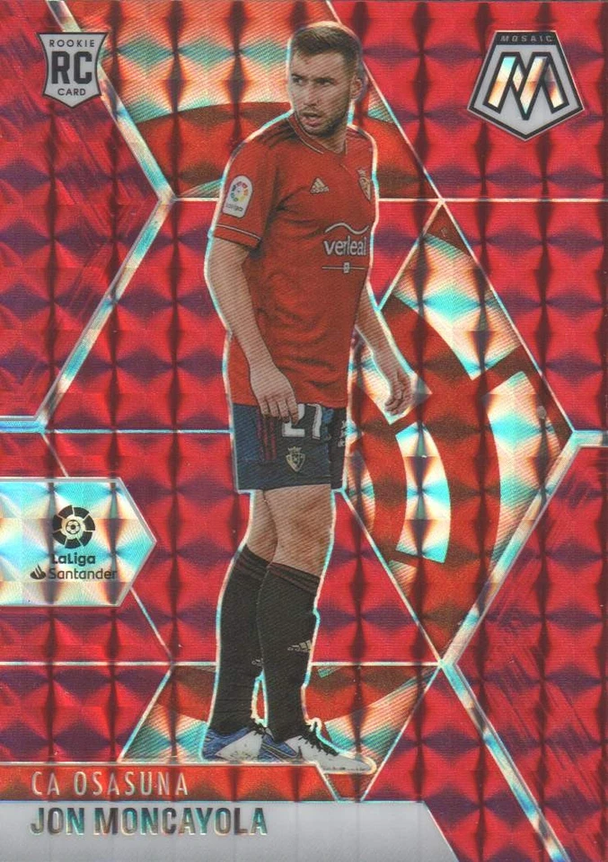 2020-21 Panini Mosaic La Liga Soccer Trading Card Mosaic Red #16 Jon Moncayola - Image 1 of 2