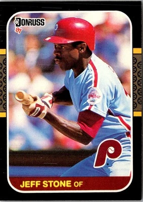 1987 Donruss Jeff Stone #309 Philadelphia Phillies Baseball Card - Image 1 of 2